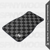 Car Floor Mat - Checkered Grey-Black